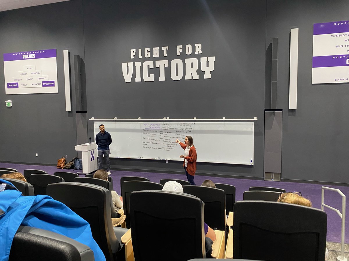 Our Huddle Up team is back on the road. This week, we're at Northwestern doing what we love - training with @NU_Sports coaches, administrators, and student-athletes. #PowerofSport