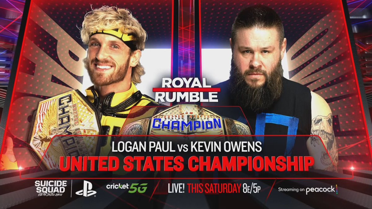 WWE (@wwe) on Twitter photo THIS SATURDAY
#RoyalRumble
🏆 <a href="/WWERomanReigns/">Roman Reigns</a> defends against <a href="/RandyOrton/">Randy Orton</a>, <a href="/RealLAKnight/">LA Knight</a> AND <a href="/AJStylesOrg/">AJ Styles</a>
👉 30-Man #RoyalRumble Match
👉 30-Woman #RoyalRumble Match
🇺🇸 #USChampion <a href="/LoganPaul/">Logan Paul</a> vs. <a href="/FightOwensFight/">Kevin</a>
📍 TAMPA BAY
🎟️ royalrumble.com THIS SATURDAY
#RoyalRumble
🏆 <a href="/WWERomanReigns/">Roman Reigns</a> defends against <a href="/RandyOrton/">Randy Orton</a>, <a href="/RealLAKnight/">LA Knight</a> AND <a href="/AJStylesOrg/">AJ Styles</a>
👉 30-Man #RoyalRumble Match
👉 30-Woman #RoyalRumble Match
🇺🇸 #USChampion <a href="/LoganPaul/">Logan Paul</a> vs. <a href="/FightOwensFight/">Kevin</a>
📍 TAMPA BAY
🎟️ royalrumble.com