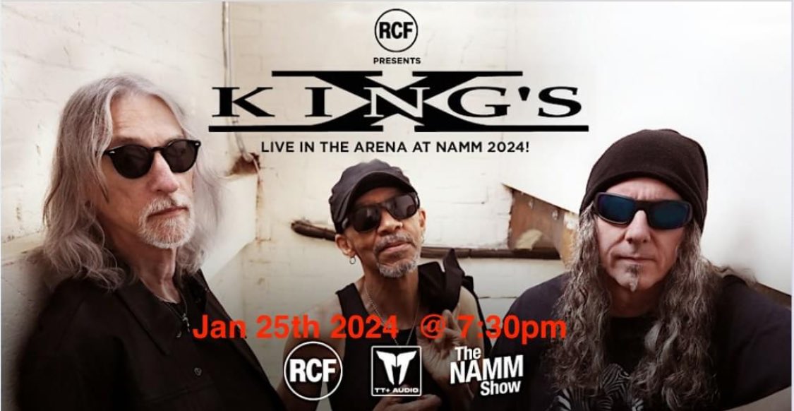 Working merch for the mighty @KingsX this Thursday at NAMM! This event is for NAMM badge holders only. RSVP is required via Eventbrite here: bit.ly/3U4Xg7o Stop by and say hi if you’re around! 🤘🍻 

#MerchLife #NAMM2024 #KingsX