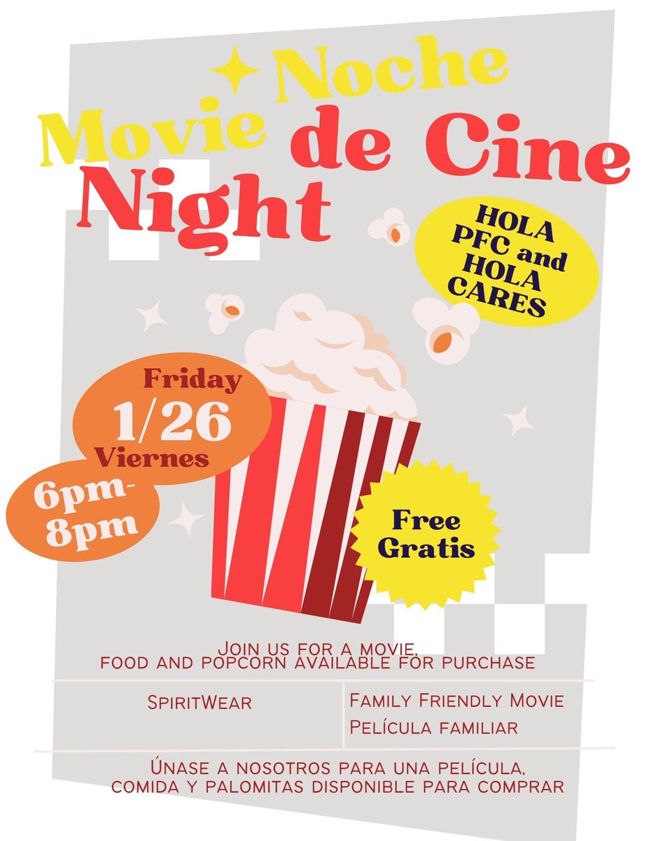 HolbrookPfc's tweet image. #HOLACARES &amp;amp; #HOLAPFC present HOLAMovieNight this Friday , January 26 at 6pm!!!!