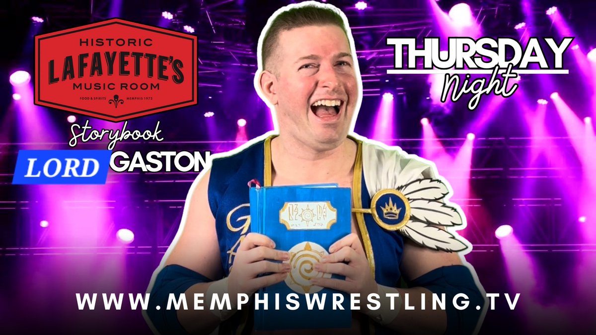 🎼MUSIC!🎵🎺 HISTORY!🎵🗿 #GASTON!!!📘🎶

#StoryBook #Lord #memphiswrestling @Mem_Wrestling #TNAWrestling @ThisIsTNA #aew @AEW #wwe @WWE @WWERecruit #ringofhonor @ringofhonor #NWA @nwa #prowrestling
Tickets: ticketweb.com/event/bump-n-g…