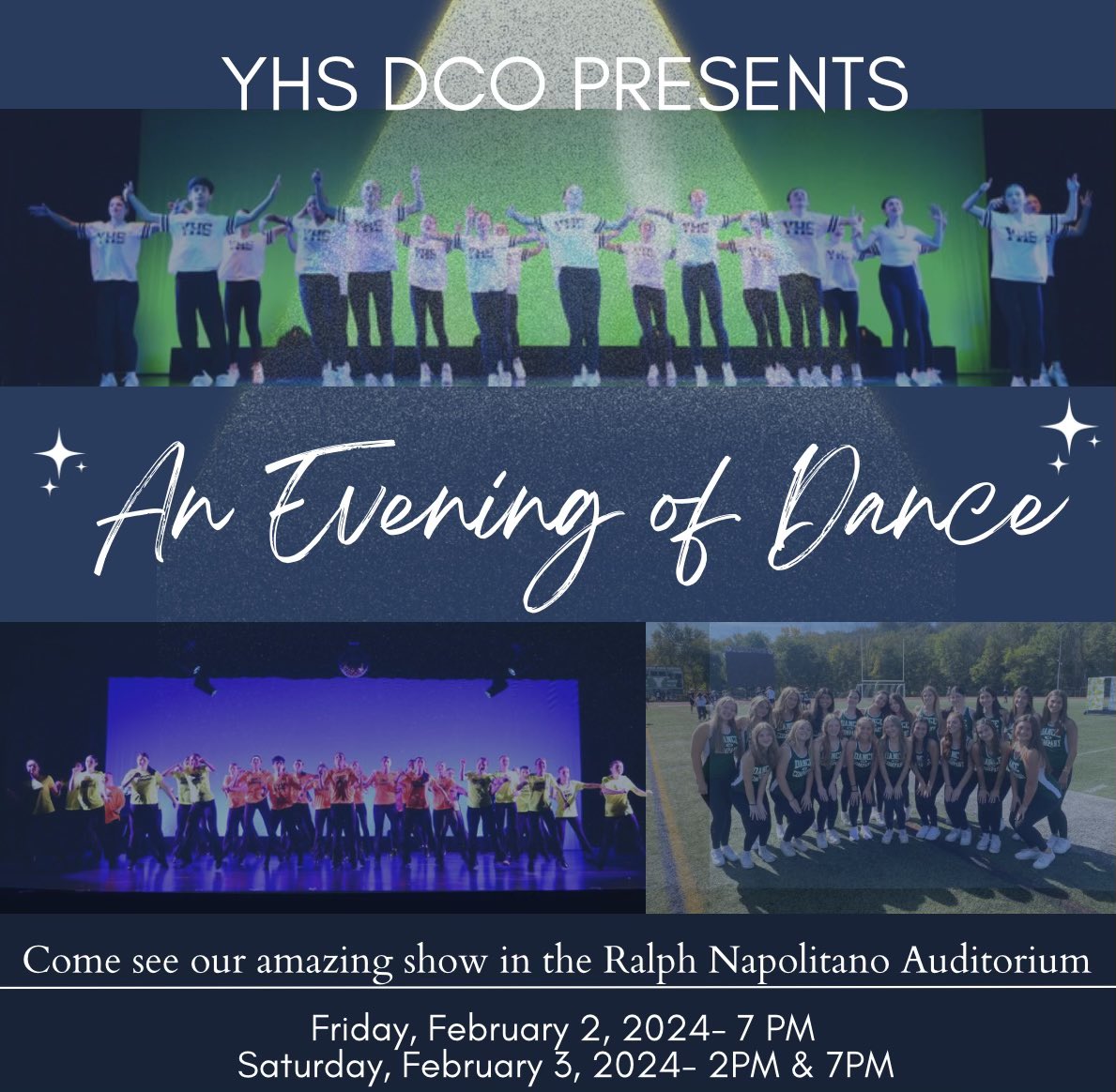 yhsdco's tweet photo. It’s almost here!! Tickets are now on sale for our shows February 2nd at 7 pm and February 3rd at 2pm &amp; 7 pm. Tickets can be purchased through the link in our bio. See you there! https://t.co/Bbuq5XPLeE