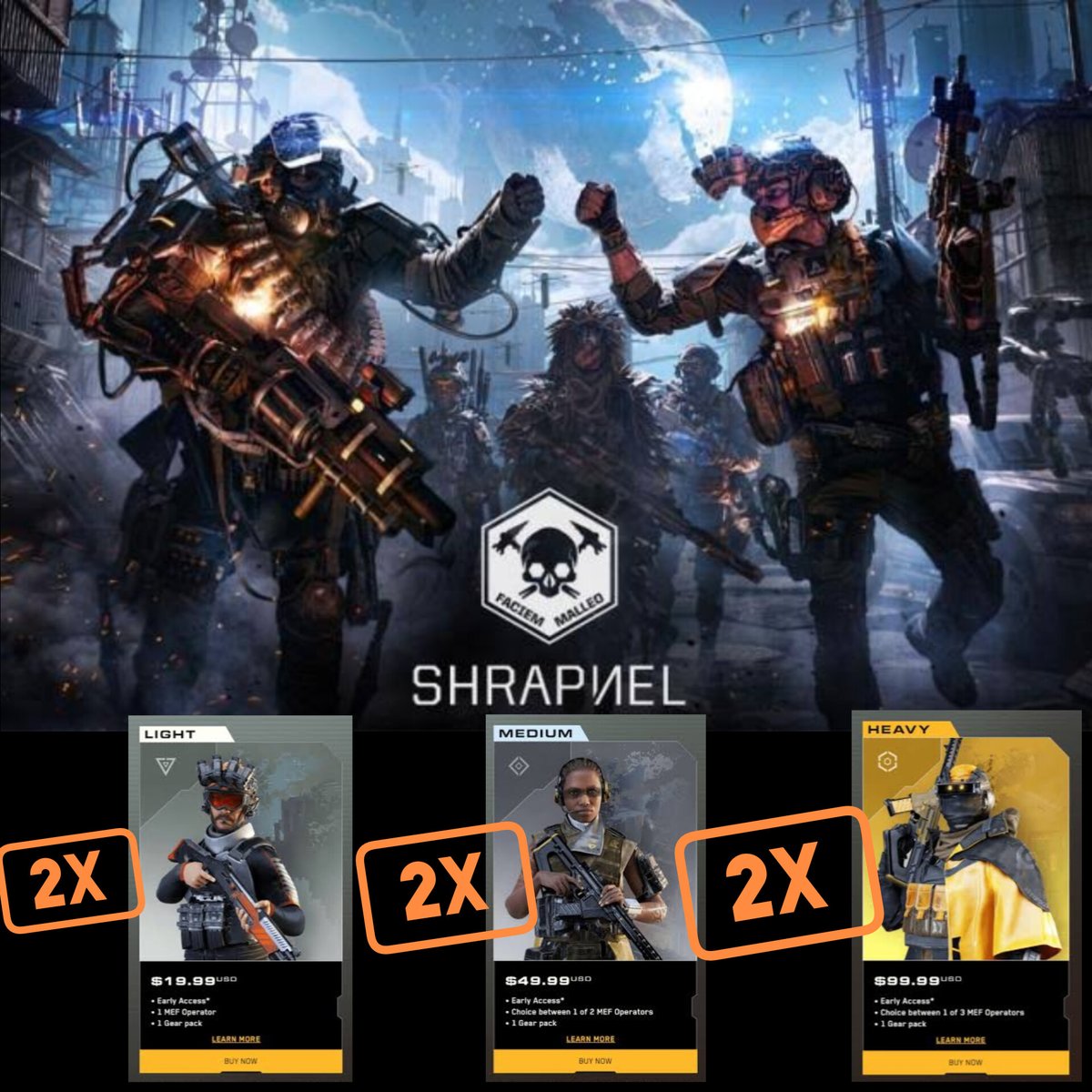 ✨️ GIVEAWAY TIME✨️

🫨 Sending out 2 OF EACH <a href="/playSHRAPNEL/">SHRAPNEL</a> extraction packs!

To enter..
1️⃣ Follow me
2️⃣ Like and RT
3️⃣ Tag 3 friends!

Drawn in 72 hours!

#Web3Gaming #NFT #gaming #NFTGiveaway #blockchain #BlockchainGaming #AVAX #btc #eth #crypto #web3 #fps #shooter