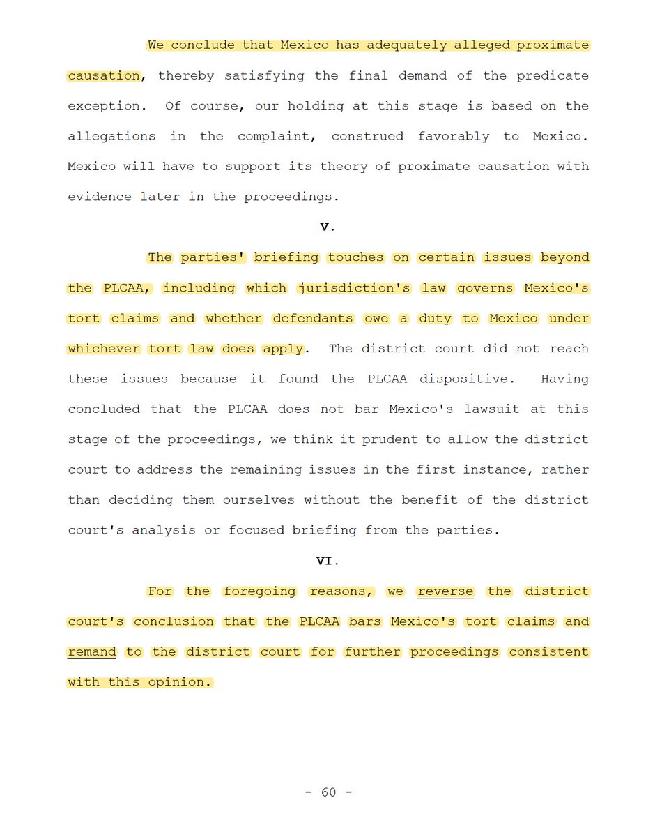 Today, the U.S. Court of Appeals reversed the District Court of Massachusetts' dismissal of Mexico's lawsuit against arms manufacturers. The case will likely continue to the merits stage: