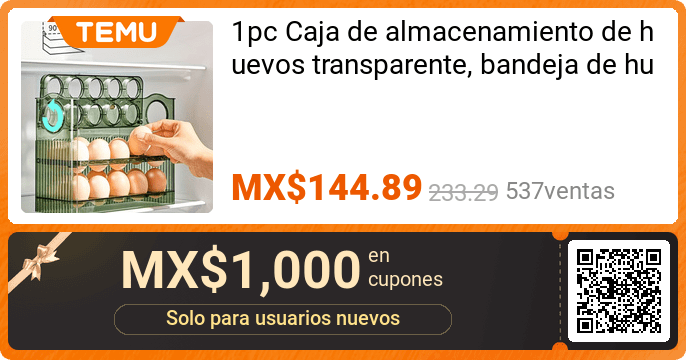 RecetasCNora's tweet photo. 1pc Caja de almacenamiento de huevos transparente, 3 niveles, caja de almacenamiento de conservación de alimentos para refrigerador
👉 -37% de descuento más UN DESCUENTO ADICIONAL DEL 30%❤️ 🎉 Precio después de cupón[MX$144.89] -37% de descuento
👉 Link: https://t.co/4fsmJxgTZN https://t.co/w2AKRV2V8N