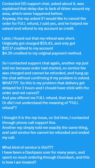 iv26c's tweet photo. @DoorDash_Help Worst customer service ever. https://t.co/itawGjZW1f