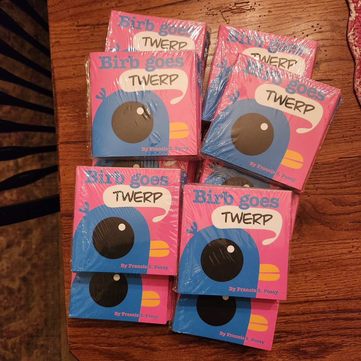 tcanny's tweet photo. This is what 100 Birbs look like. #birbgoestwerp #mulberryandbliss #kidlit #selfpublished #minipicturebook https://t.co/mmg69vKiyA