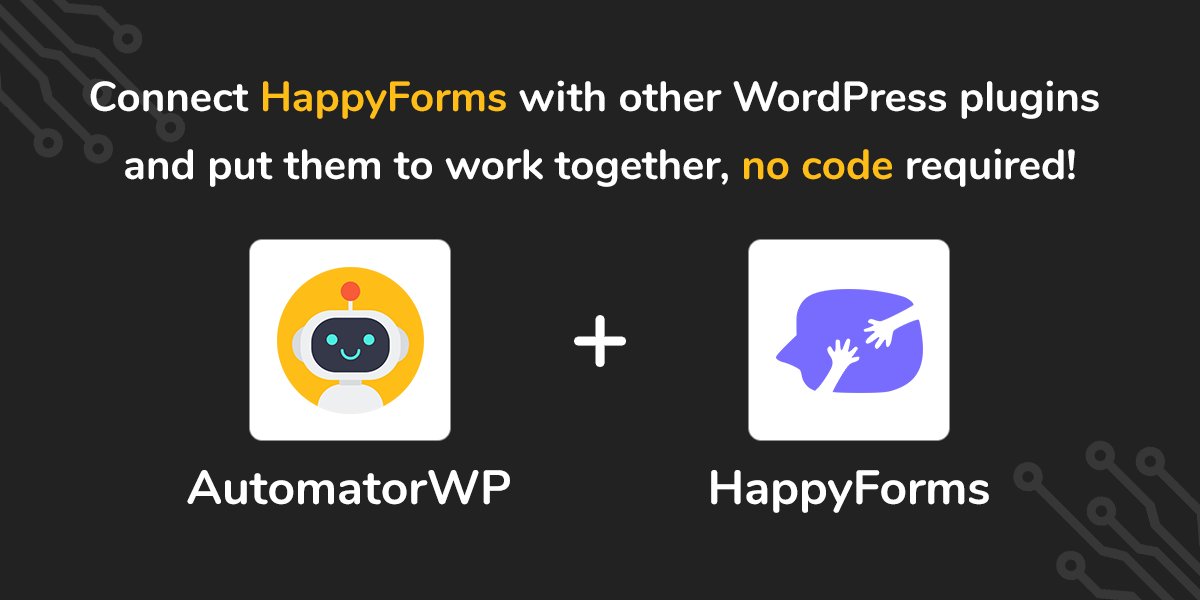 AutomatorWP's tweet photo. Automate #HappyForms & your #WordPress plugins with #NoCode like:
- Submits a #form > Add an activity on @BuddyBoss
- Submits a specific #field value > RSVP in a @TheEventsCal event
- Submits a form > Add a @rcpwp #membership
More info: 👇
https://t.co/VxSLgbpmOh
#automator https://t.co/o3b897mK08