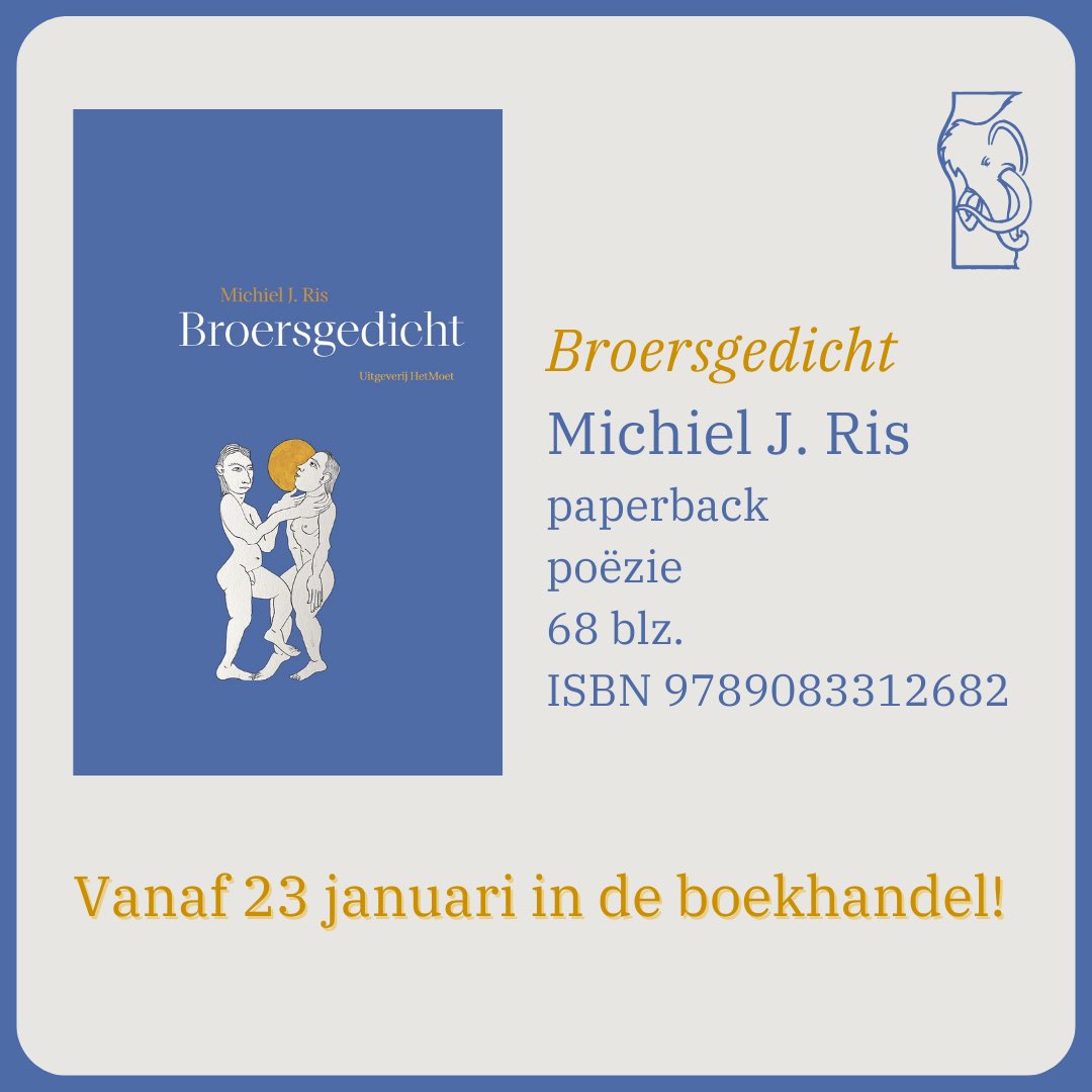Verschenen!!! 💙📘 Broersgedicht - het debuut van  Michiel J Ris - 
nu in de boekhandel.