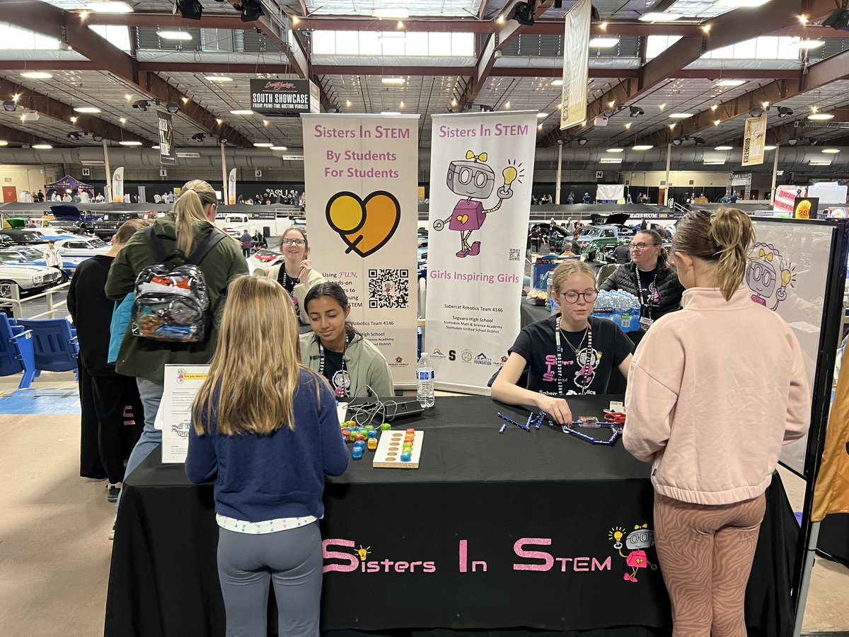 ScottsdaleUSD's tweet photo. The brilliant minds from @SaguaroSUSD's Sisters in STEM and @LagunaSUSD were at Barrett Jackson Family Day for a day of discovery!
#SistersInSTEM #SUSD #WorldClassFutureFocused #BecauseKids @Barrett_Jackson https://t.co/mVquK2BdN3
