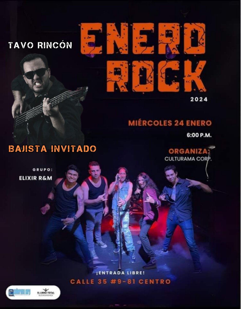 #ELIXIRnews📸 

🎸#Concierto Rock este miércoles en <a href="/ellibrototal/">EL LIBRO TOTAL</a> de <a href="/Bucaramanga/">Bucaramanga</a> 
ENTRADA LIBRE
