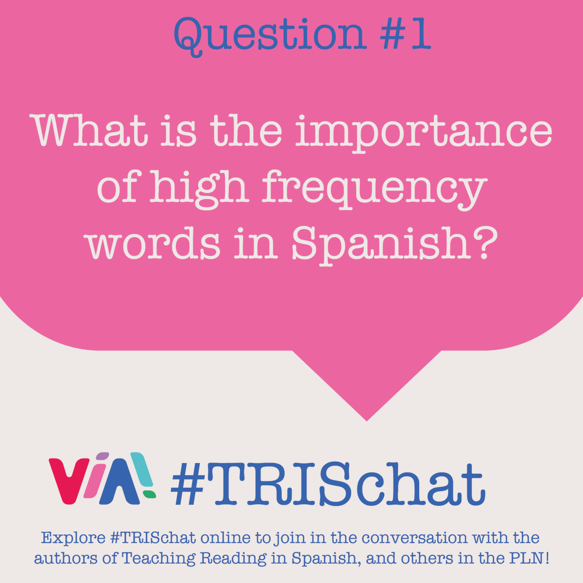 ViaEdConsulting's tweet photo. Q1: What is the importance  of high frequency words in Spanish? #TRISchat https://t.co/EHIykhplXf
