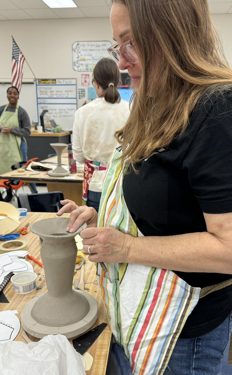 BCPSFineArts's tweet photo. Engaged art teachers learning new ceramics hand building techniques to share with our advanced creative learners-great PD day! π¨πΊ@browardschools @SuptlicataP @ConeFabian https://t.co/XSVH31OsF0