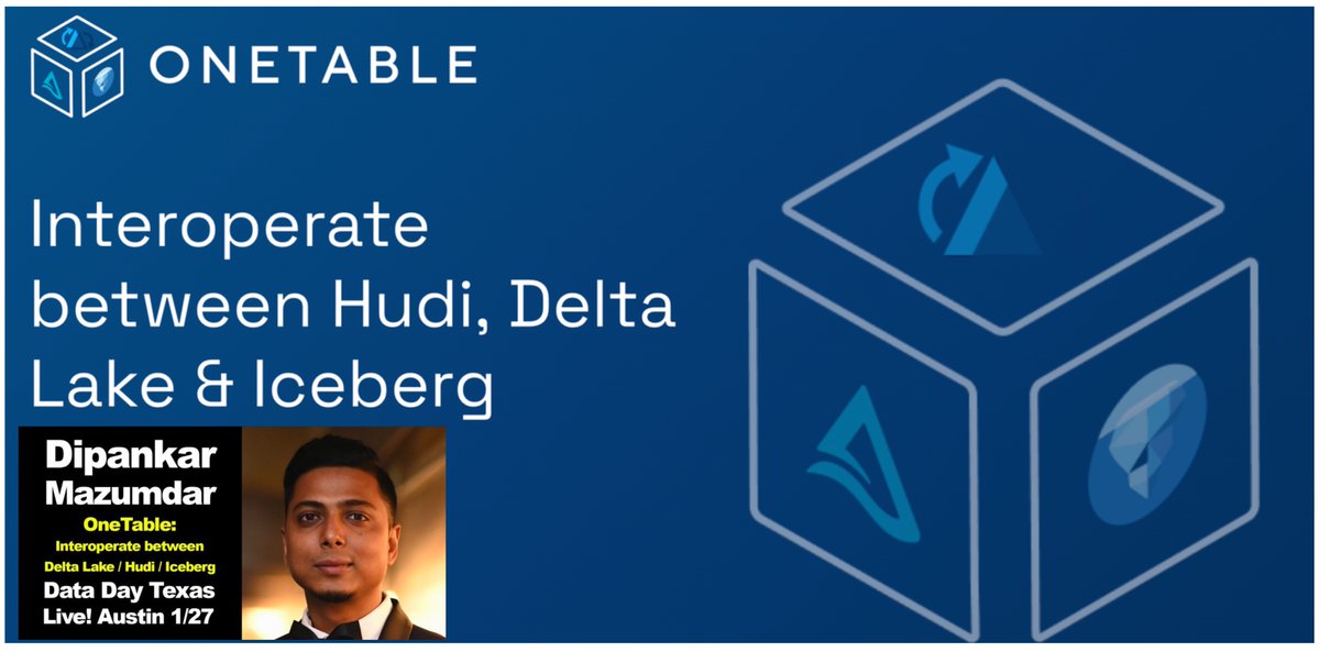 Join @Dipankartnt at @DataDayTexas happening on 27th Jan 2024.

He will be talking about OneTable & how it solves the interoperability challenges among #lakehouse table formats.

Join him with some of the other amazing folks in the data space in Austin, TX!