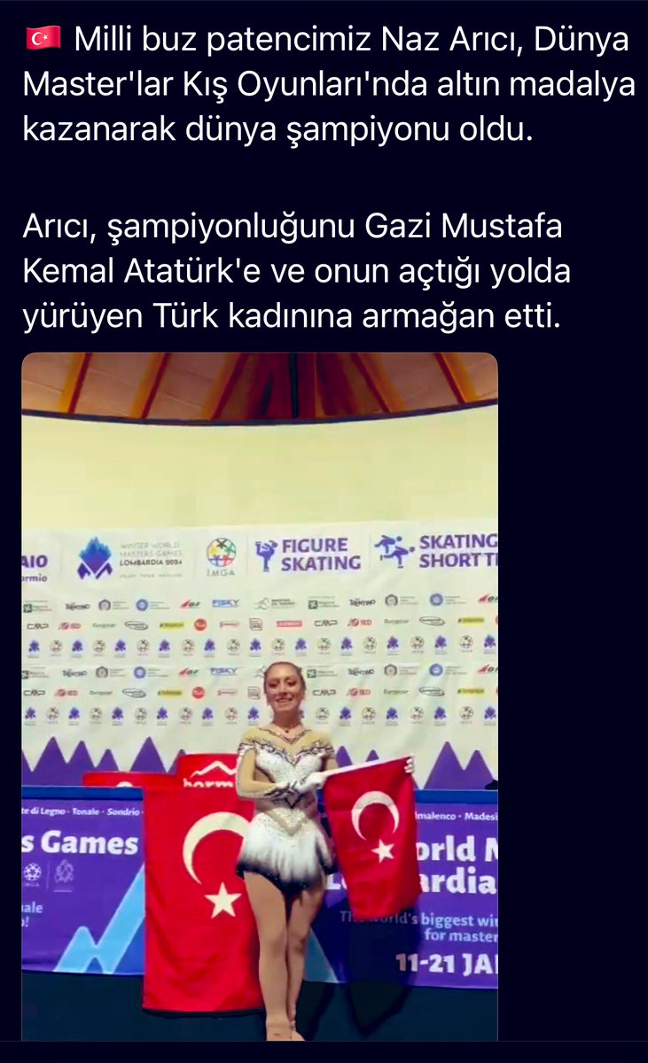 Bir başarı öyküsü daha geldi 🇹🇷 çok tebrikler #NazArıcı 👏🏻 
Söylediğiniz gibi “Atatürk Kızı” olarak sizinle gurur duyuyoruz 👏🏻 emek yoğun çalışmanın kaçınılmaz sonucu: #AltınMadalya 🥇ve ardından gelen başarmanın gururu ✔️