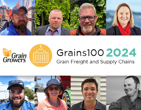 GrainGrowers has announced the 2024 cohort of the Grains100 program:

🚚 Brad Griffiths – Mallala, SA
🚚 Christine Plant – Manangatang, VIC
🚚 Ethan Vogelsang – Padthaway, SA
🚚 Jules Alvaro – Merredin, WA
🚚 Mick Hancock - Pearlah, SA
🚚 Russell Hocking - Prairie, VIC
🚚 Ryan