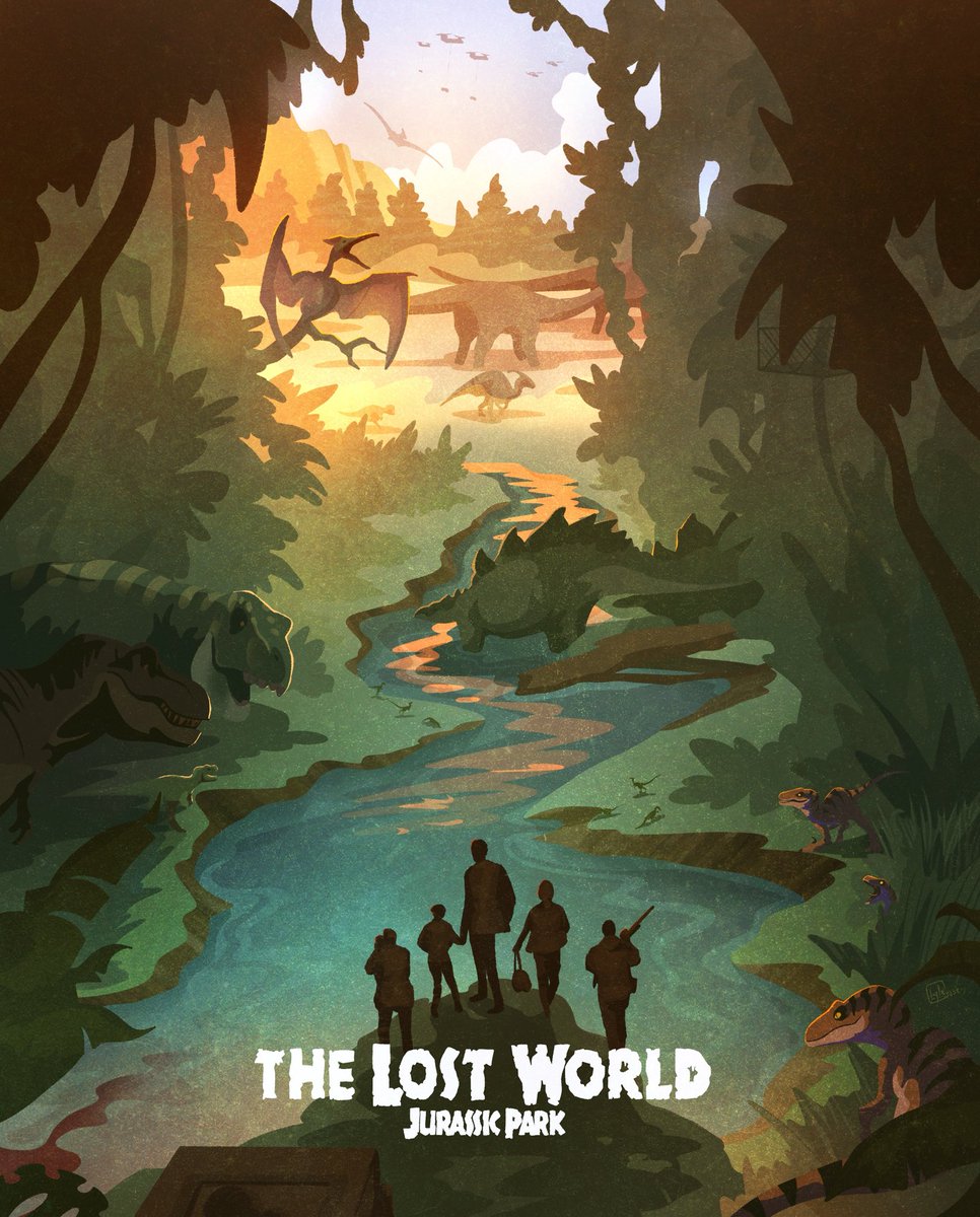 Lyle_Cruse's tweet photo. Beyond thrilled to soon see another David Koepp penned Jurassic Park film 🦖 

This poster was a blast to make. The Lost World is my all time favorite Jurassic sequel. 

#jurassicpark #jurassicworld #davidkoepp @JurassicWorld https://t.co/KbD4ga0wLR
