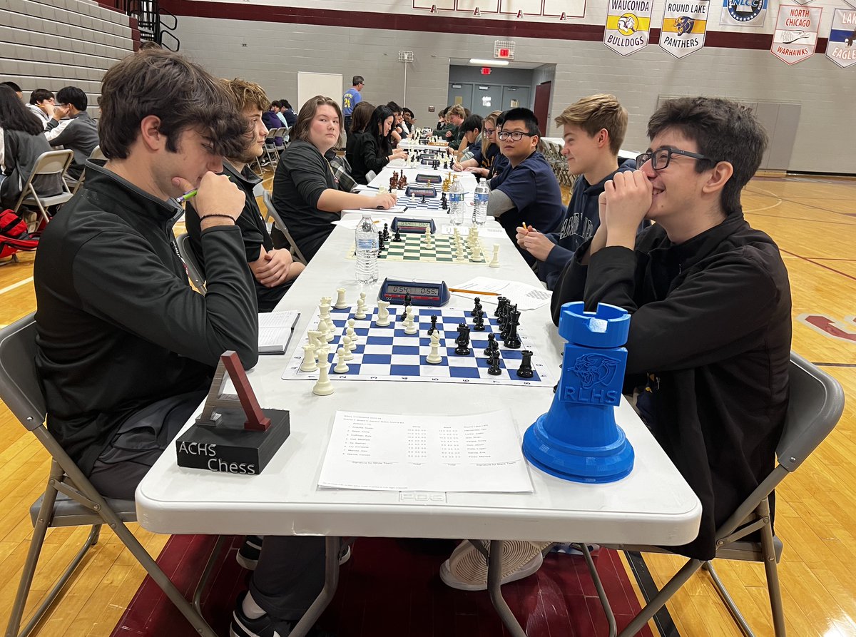 RLHSChess's tweet photo. We shattered our personal record at the NSCL Conference with 2 wins on Saturday! Thanks to @Sequoits for hosting us. We are very proud of the team, and to Senior Justin L. who went UNDEFEATED at Board 2, and was recognized with a medal! Looking forward to Sectionals this weekend! https://t.co/av2cePOFfH