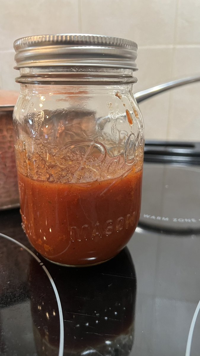 starlit's tweet photo. #coffeebreakcooking sometimes coffee break cooking is a long &amp; slow process- from simmering a bone broth to this red sauce that i made from last summer’s garden tomatoes. i will use this yummy sauce in a simple pasta dish tomorrow. #yum #foodicook #stuffhegrows #sbrs2008 https://t.co/FbxrXVV9gW