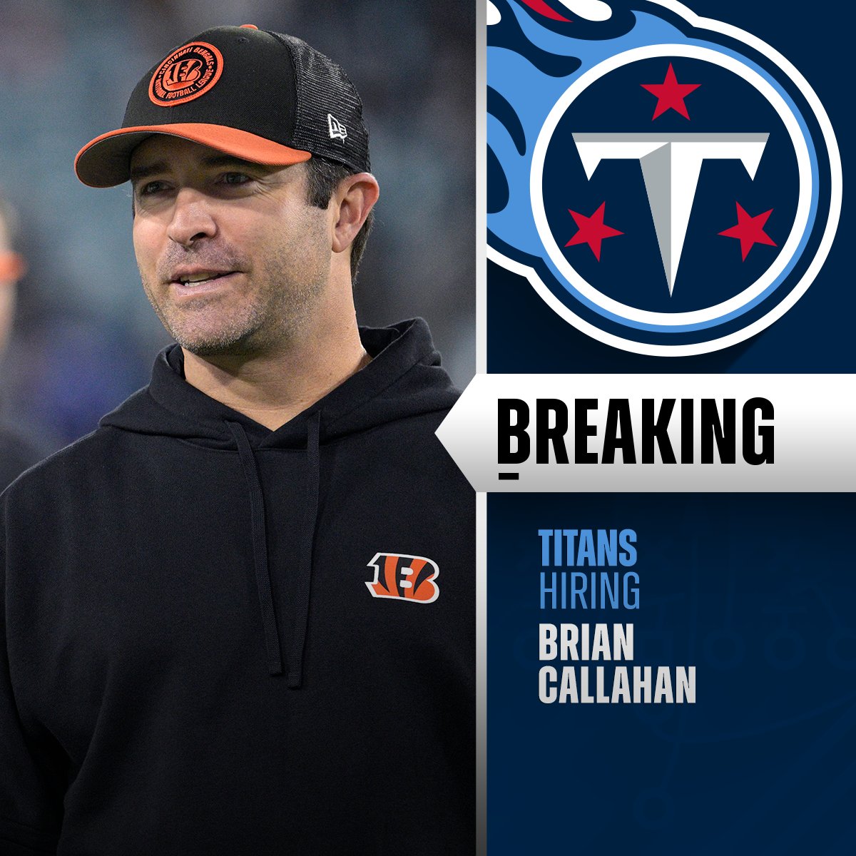 NFL's tweet image. Titans to hire Bengals OC Brian Callahan as new head coach.

(via @TomPelissero)