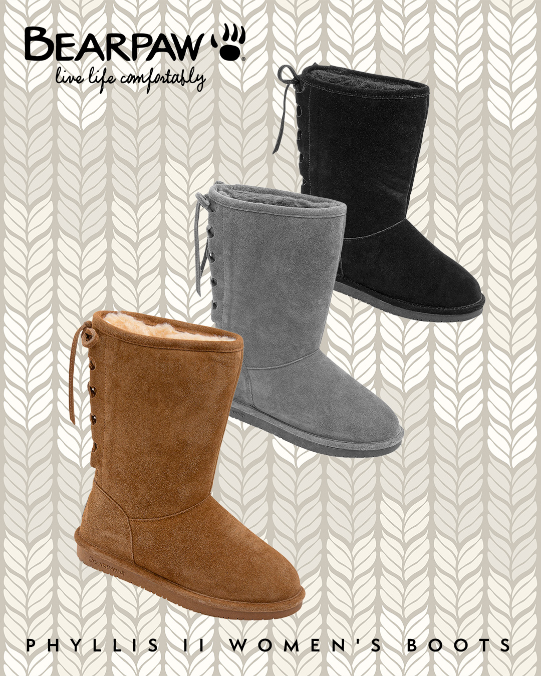 Bearpaw lace back boots discount