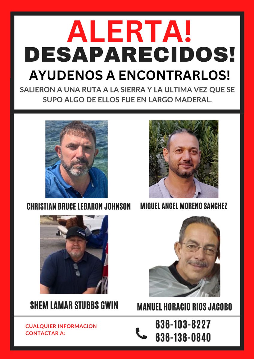 Por favor, les pido nos ayuden a compartir. Son nuestros familiares, son parte de nuestra comunidad y hoy no han regresado a casa. 
Tememos que pueden estar en serio peligro.
Este país va a ser mejor cuando el que salga de casa, regrese cada noche con su familia.

<a href="/lopezobrador_/">Andrés Manuel</a>
