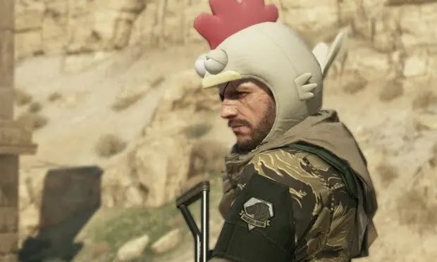Playing my first ever metal gear solid and I get the chicken hat 😭😭