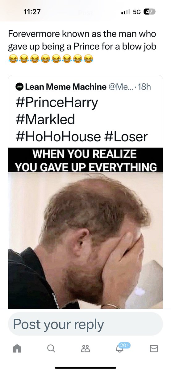 VictoriaStefHRH's tweet photo. @Kathy10720816 Let’s all remember this, #meghanmarkleamericanpsycho help write spare, #bellendgame &amp; they wrote this against the BRF! I don’t feel any iota of pity from this spoiled petty #dumbprince ! 🤮tacky Tinseltown world🤭Your wife is a jobless extra 🤣 4 years no gig😹, #HighHeelsHarry https://t.co/LjbJsH9Lpa