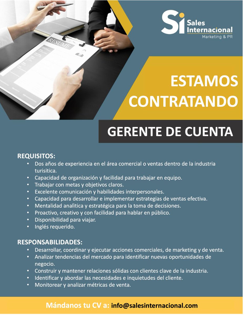 Amigues, me ayudan a compartir, pls? Por si saben de alguien interesado. Todos los detalles de horarios y salario, al correo que viene ahí. Gracias! 🙏😊