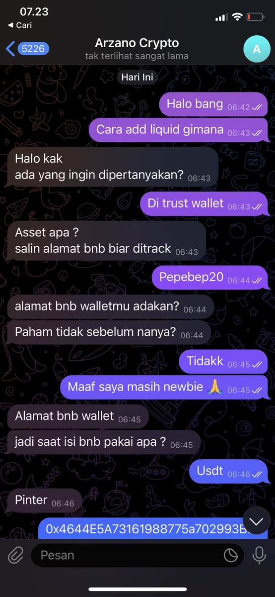 Alfhyy3's tweet photo. Tolong saya kena scam sama membernya @ArzanoCrypto yang ngaku2 menjadi arzano mohon bantuanyaa!! 😭🙏🙏 https://t.co/CIYpzioUug