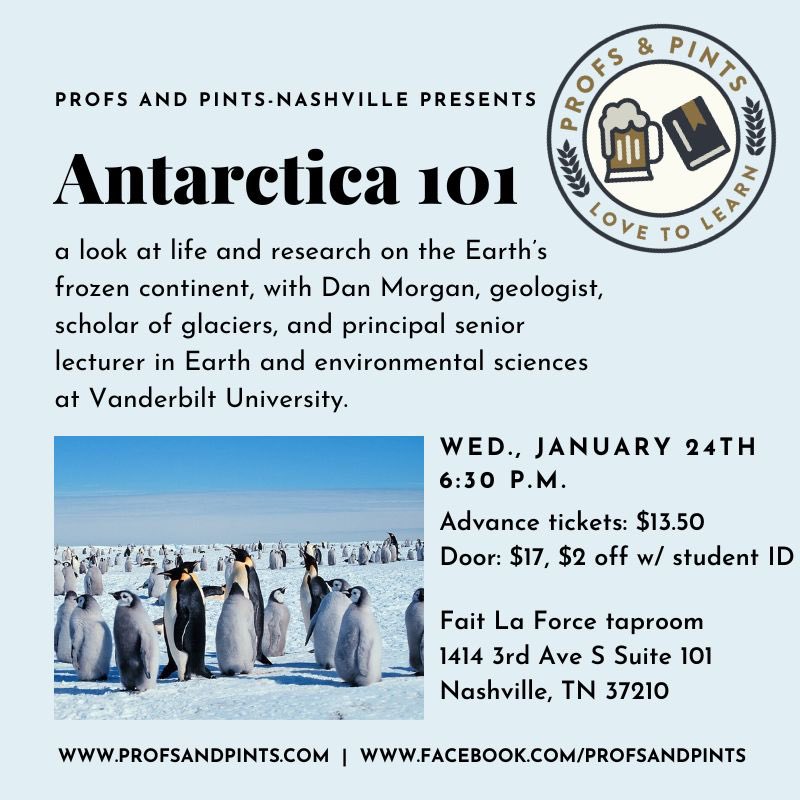 This Wednesday at Fait La Force brewing in #Nashville I’ll be giving a talk about #Antarctica through @profsandpints. I hope you’re all inspired to come after our week of snow and ice!