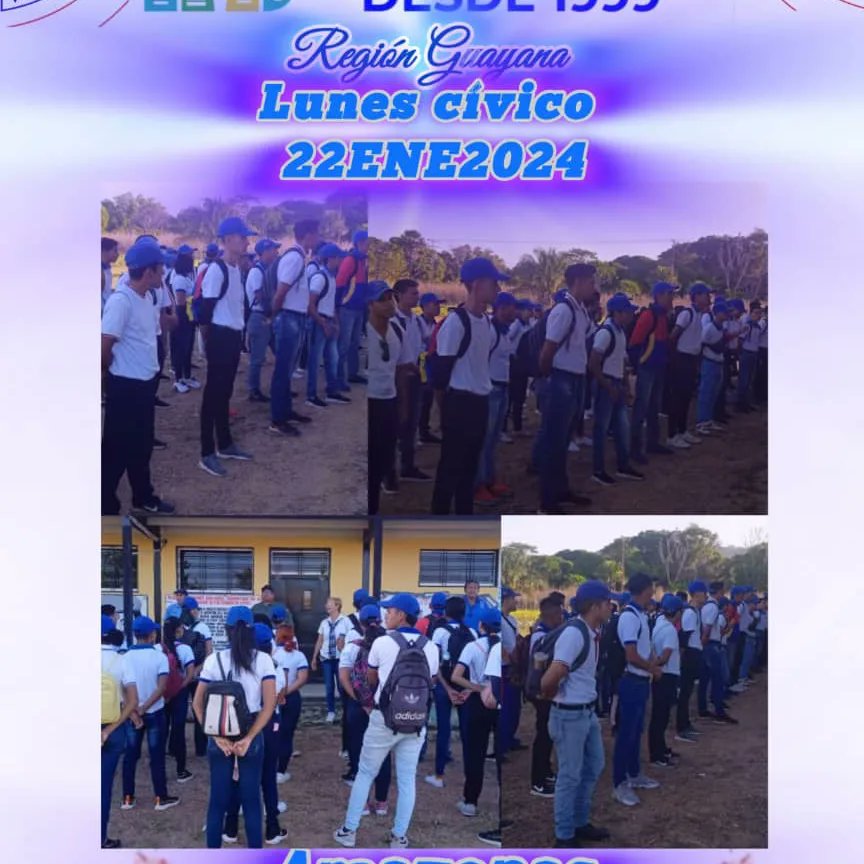 UnefaVrrGuayana's tweet photo. 2/2 🔁 ...los  núcleos Amazonas, Delta Amacuro y Bolívar, realizaron el Lunes cívico con la entonación de los Himnos correspondientes y la lectura de las efemérides.
@Unefa_VEN
@lexalmeida3
@NicolasMaduro
@sandraoblitasr
@unefamazonas01
@unefa_delta https://t.co/yIeHaPZrjI