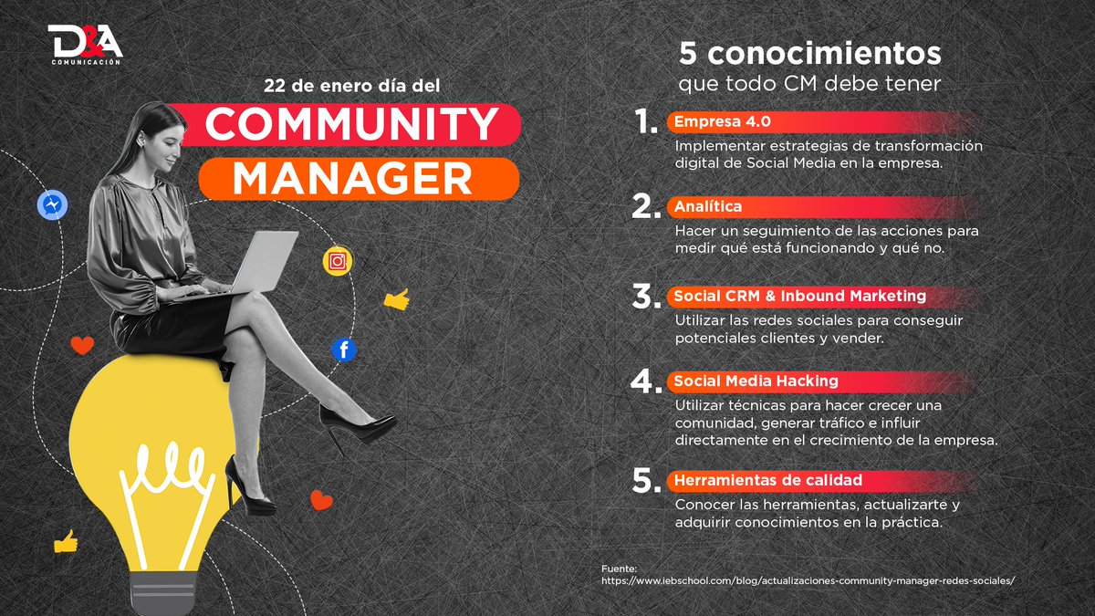 Celebremos el día del Community Manager y conozcamos los 5 conocimientos imprescindibles que deben tener.
#DíaDelCommunityManager #Digital #Marketing #RedesSociales