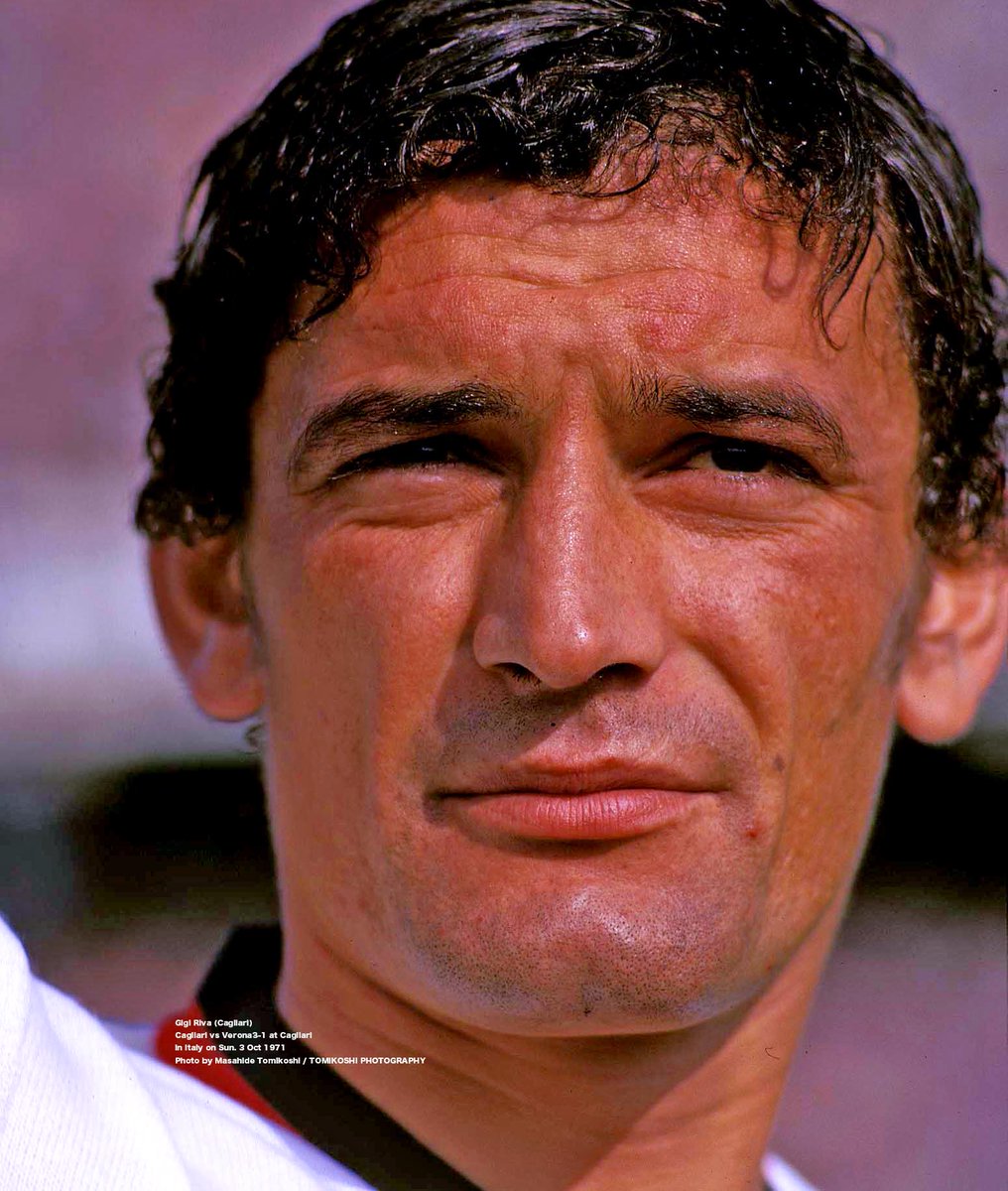 Gigi Riva (Cagliari) face
Cagliari vs Verona3-1 at Cagliari 
in Italy on Sun. 3 Oct 1971
Photo by Masahide Tomikoshi / TOMIKOSHI PHOTOGRAPHY