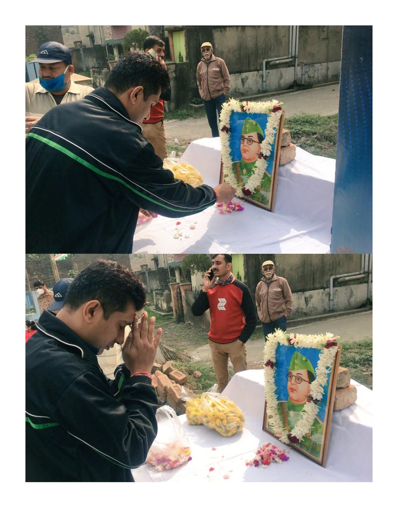 sachinlover1990's tweet photo. জনগনমন অধিনায়ক ❤️ হে বীর লহ প্রনাম 🙏

#NetajiJayanti #NetajiForever
#NetajiSubhasChandraBose #JaiHind https://t.co/x7NylwG5Dr