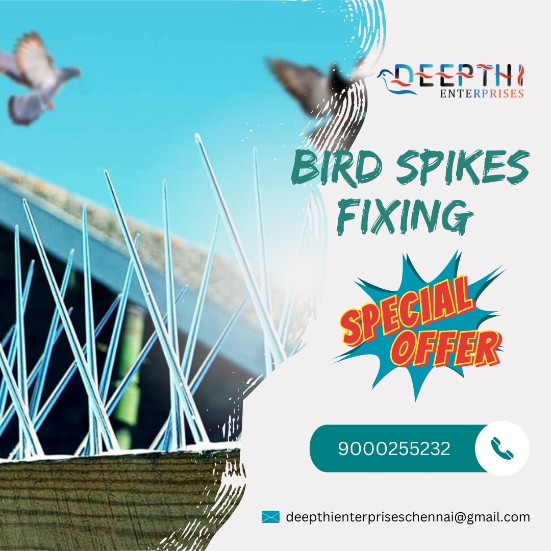 Tired of pesky birds disrupting your space? Choose Deepthi Safety Nets Chennai for effective Bird Spikes Fixing! 🏠 Our team ensures a bird-free environment with high-quality and humane solutions. #BirdSpikes #ChennaiSafety #DeepthiSafetyNets #BirdControl 
deepthisafetynetschennai.com/bird-spikes.ht…