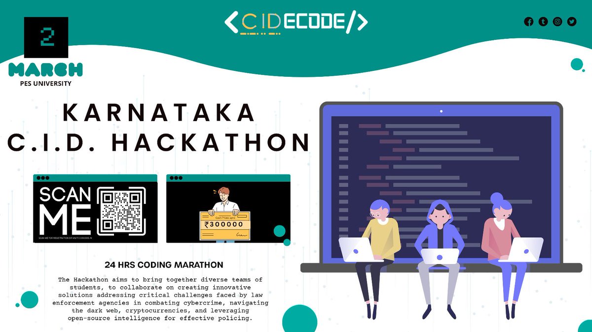 CybercrimeCID's tweet photo. We invite students to register for CIDECODE HACKATHON, a unique opportunity to show their coding skills.
Please visit event website https://t.co/t8xjcb6i09
#hackathon #2K24 #cyber #cidecode https://t.co/2Ud1dLD9GD