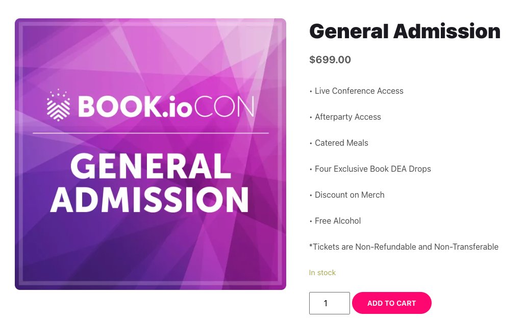 Want to come to Book.io Con 2024? 

Want $200 off your General Admission Ticket, which includes 4 rare books + More!? 

We got you! Just use coupon code* "OwnYourBooks" at checkout and save! 

*This coupon code is for a limited time only. 

Get your 🎟️: