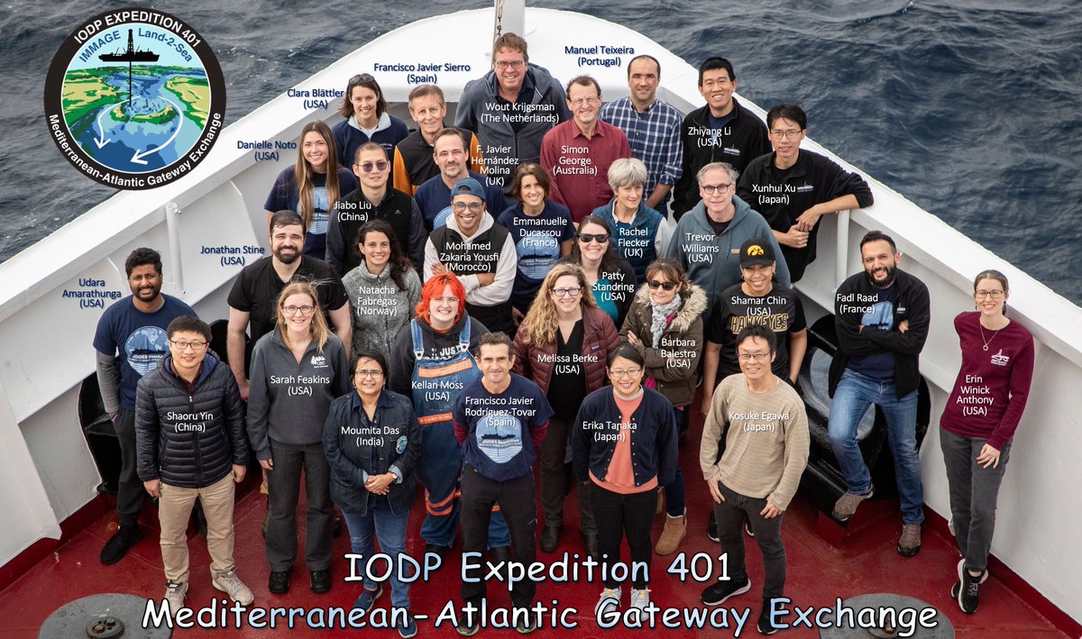 1 vessel, 2 months, 30 researchers from 10 countries, 4 sites, hundreds of cores, thousands of scientific discussions, millions of hypotheses, infinite dreams….Here we are, the IODP #Exp401 Mediterranean-Atlantic Gateway Exchange! @TheJR @IMMAGEland2sea @ECORD_IODP @IACT_divulga