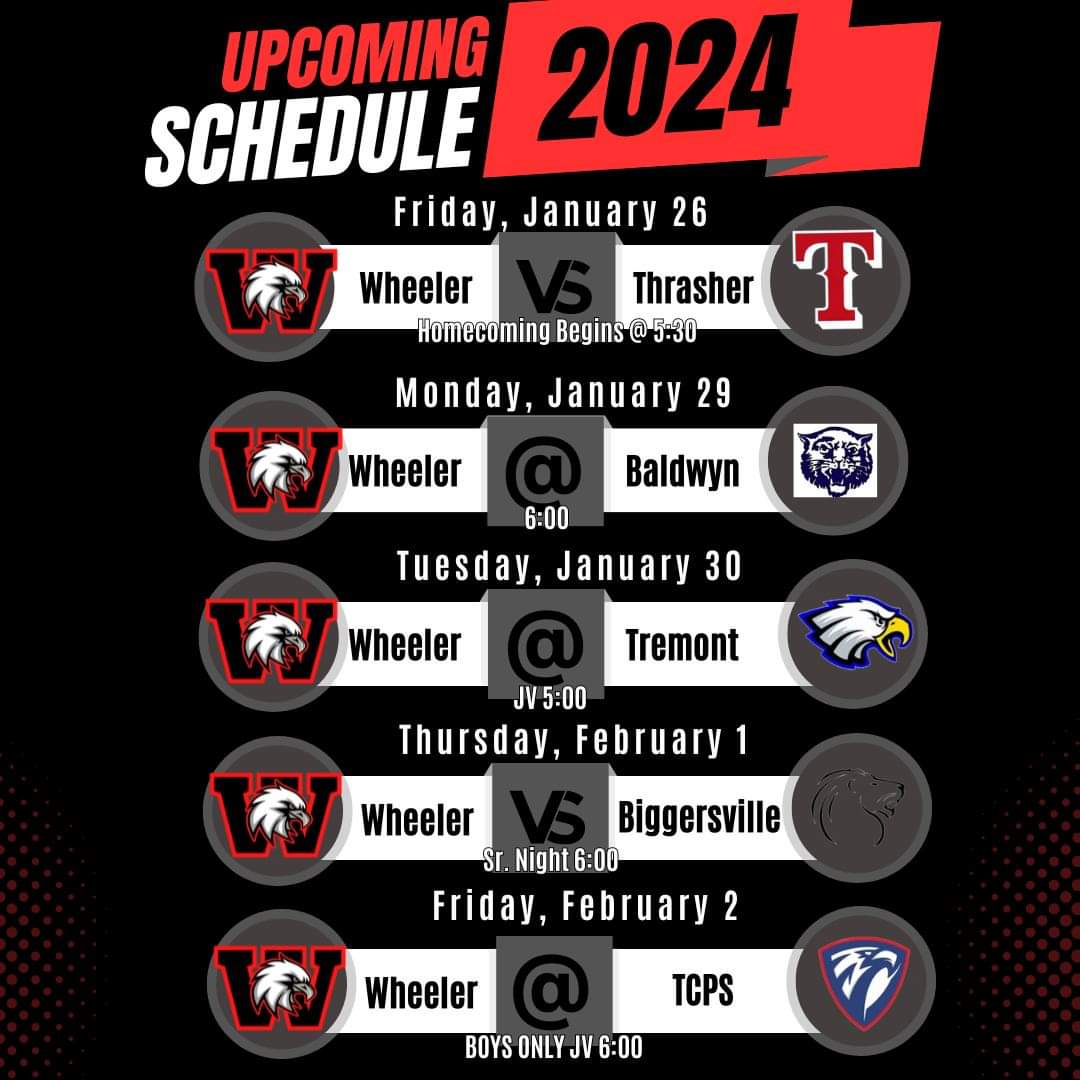WheelerBasketb1's tweet photo. Updated  Basketball Schedule https://t.co/M4C6rRibMj
