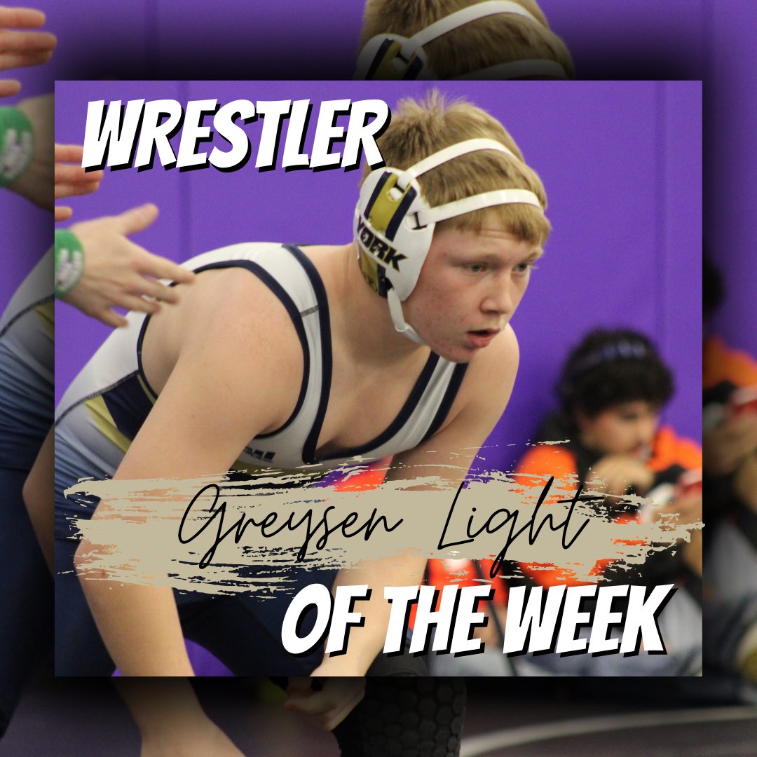 YorkDukeWrestle's tweet photo. Wrestlers of the Week:
Brooks Loosvelt: 5-0 @ Midwest Duals| All Tournament Team| Runner-Up @ John Higgins Invite
Destiney Putnam: 6th @ John Higgins Invite.
Greysen Light: Champion @ Centennial JV Invite. Record 5-0
Alex Rodriguez: Champion @ Centennial JV Invite. 4-0 record https://t.co/7udjl3EQbg