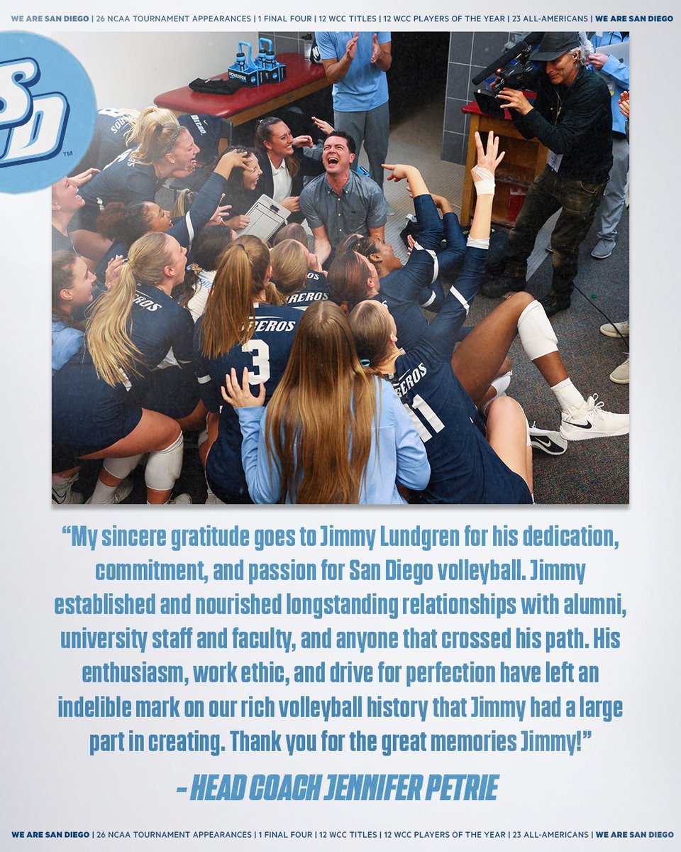 From head coach Jennifer Petrie: #GoToreros