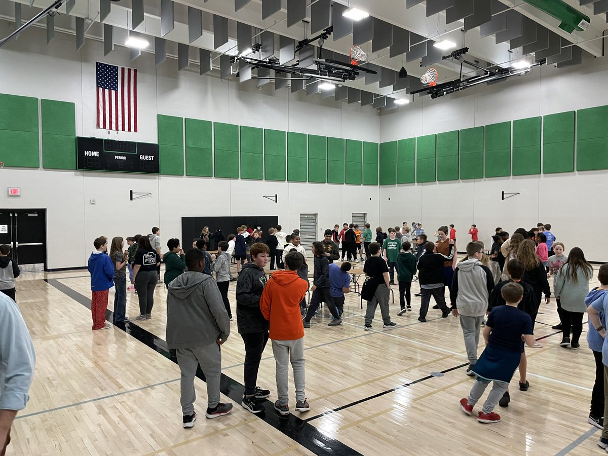 6th graders enjoying snacks, games, and music at the first “No Tardy” Party Celebration