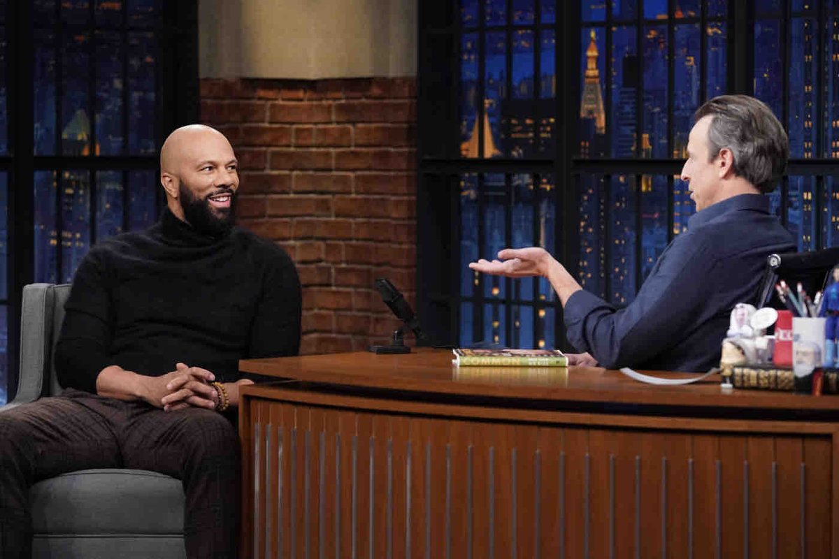 common's tweet photo. Tune in tonight I’ll be on @LateNightSeth 

#WeRiseWell #Make1change #WeRise 
📸: “Lloyd Bishop/NBC” https://t.co/I2MdLNxpxL