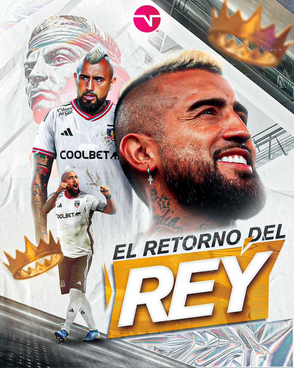 TNTSportsCL's tweet photo. ⚪⚫👑 ¡EL KING YA ESTÁ EN EL MONUMENTAL!

Se acabaron las especulaciones y, finalmente, Arturo Vidal será jugador de Colo Colo para la temporada 2024. La espera terminó y el pueblo albo está de fiesta con el anuncio oficial de su regreso a Macul tras 17 años. https://t.co/CCoomRWK9B