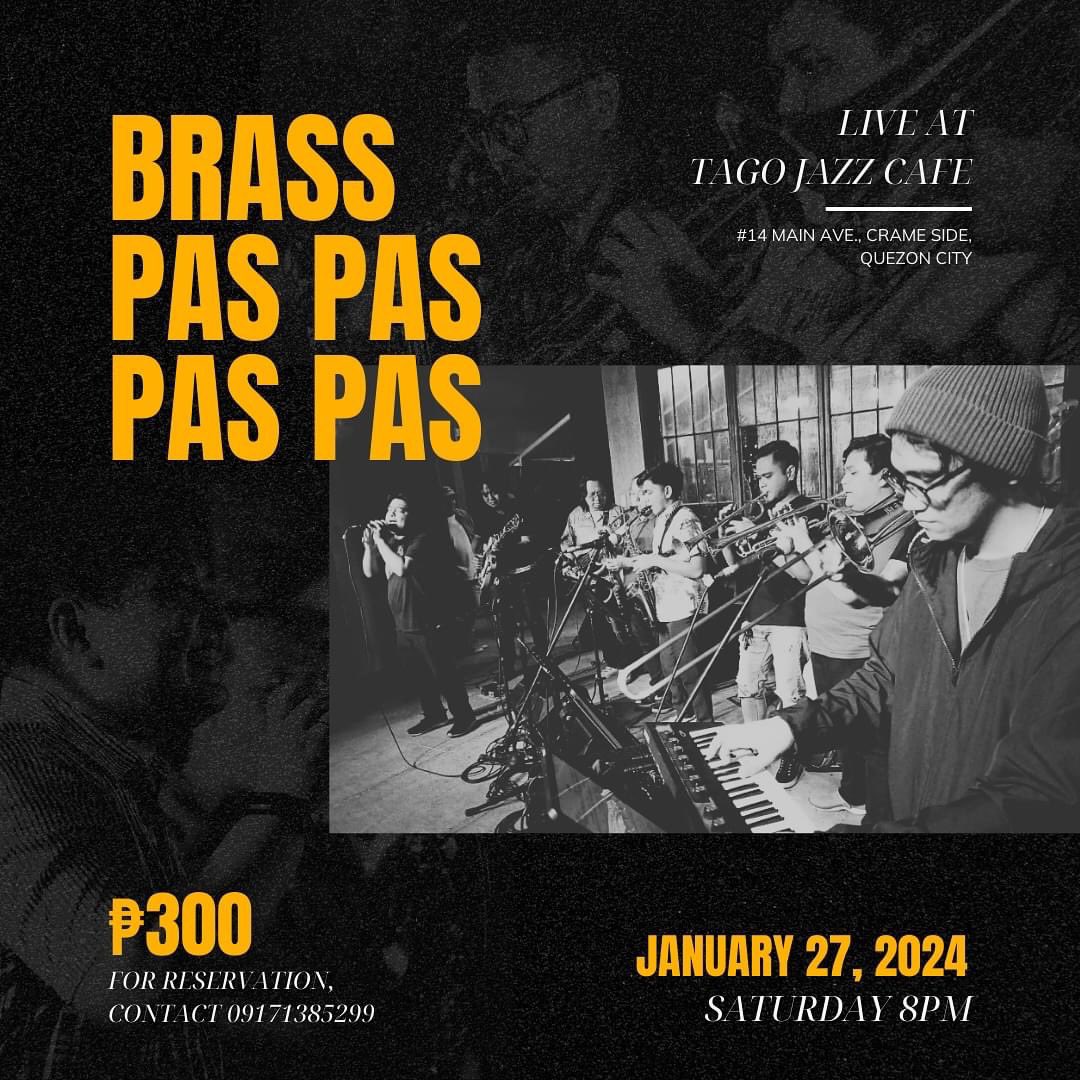 Kitakits sa Tago Jazz ngayong Sabado, January 27! 

Let's go! 🎺🎺🎷🎷

Poster by Seph Cabrera