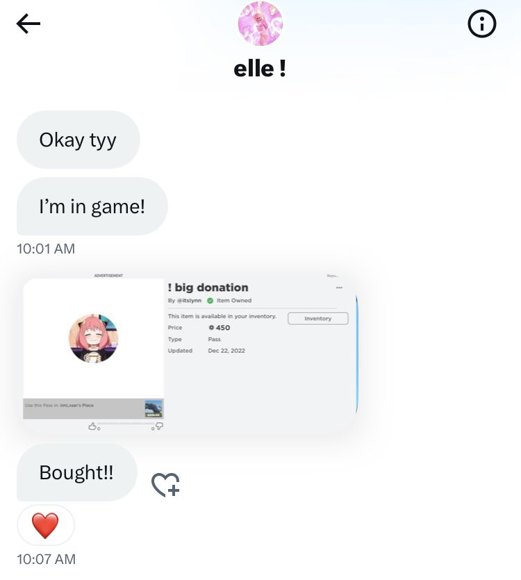 iimLxser's tweet photo. @ellelvrss is trusted, very kind and patient!
went first with the pets and got the robux later tyy https://t.co/UEQbXLFZmY
