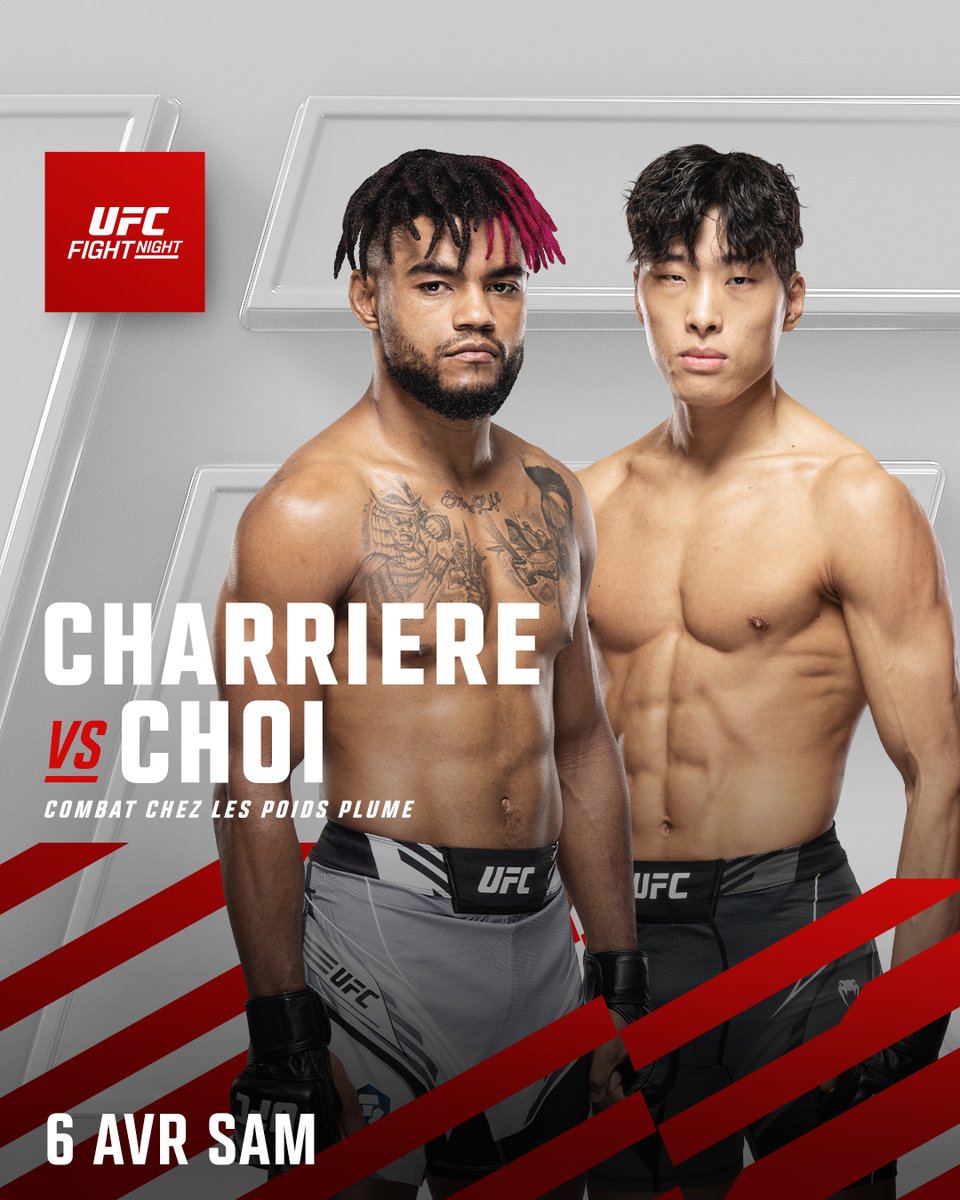 UFCFRA's tweet image. Le retour de Morgan Charrière est enfin officiel 🇫🇷🏴‍☠️
Il affrontera Seungwoo Choi le 6 avril !