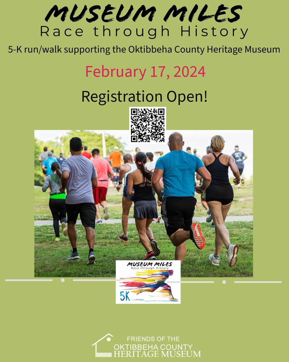 Sign up for the Oktibbeha County Heritage Museum’s 5K run/walk. Help us spread the word. Register  oktibbehaheritagemuseum.com/5k