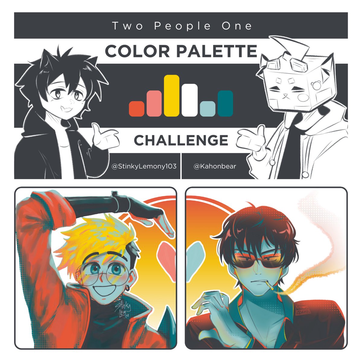 StinkyLemony103's tweet image. color palette challenge with @KahonBear !!
this turned out great omg tysm again for collaborating with me🫶
check out their version to see the other pair! &amp;gt;&amp;lt;💖

#palettechallenge #digitalart #TRIGUNSTAMPEDE